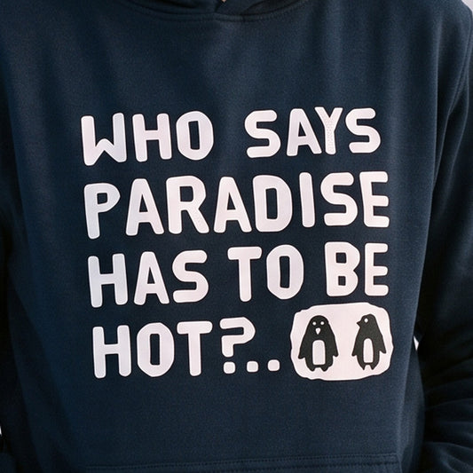 Cold paradise Finnish Nature Hoodie print close-up, Very Finnish Problems