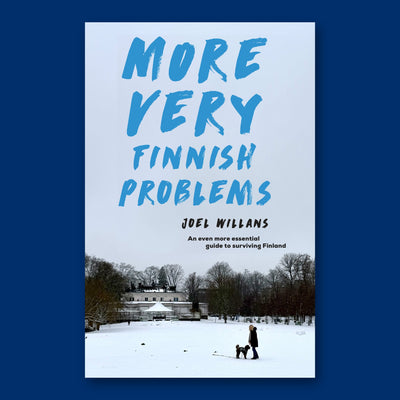 More Very Finnish Problems by Joel Willans, the 2026 paperback cover on a navy background