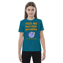Load image into Gallery viewer, Feed me mustikkapiirakka Organic cotton kids t-shirt