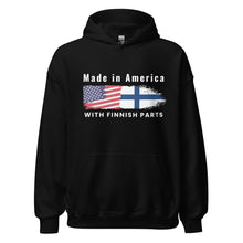 Load image into Gallery viewer, Made in America with Finnsh parts Unisex Hoodie