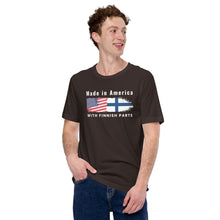 Load image into Gallery viewer, Made in America with Finnish parts unisex t-shirt