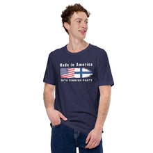 Load image into Gallery viewer, Made in America with Finnish parts unisex t-shirt