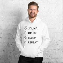 Load image into Gallery viewer, Sauna, Drink, Sleep, Repeat Unisex Hoodie
