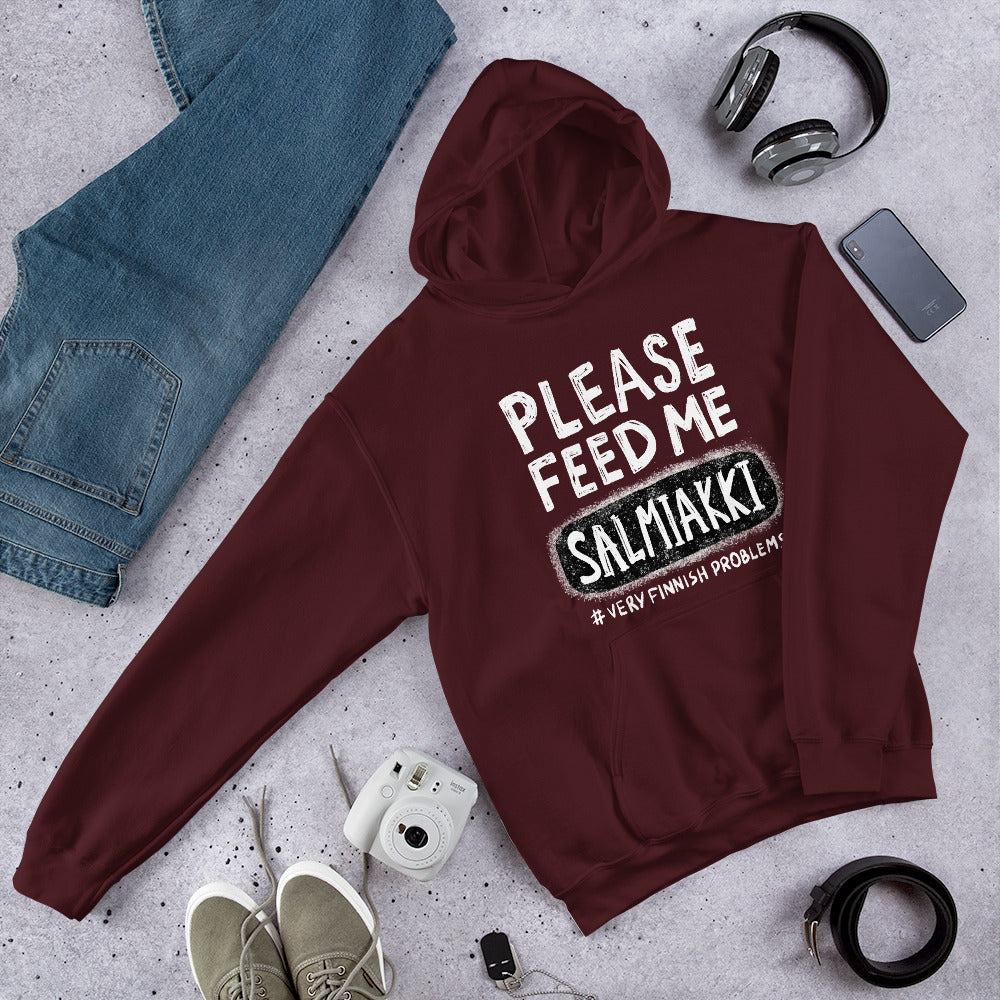 Feed Me Salmiakki Finnish Food Hoodie - Finnish hoodie from Very Finnish Problems