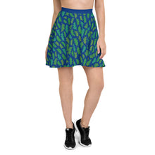Load image into Gallery viewer, Forest Leaves (Blue) Skater Skirt
