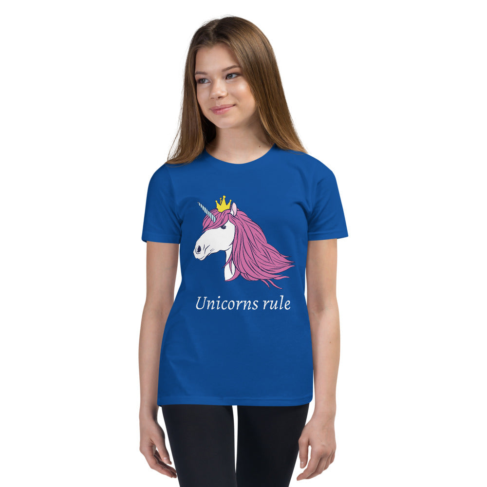 Unicorns Rule Finnish Nature Youth T-Shirt - Finnish youth t-shirt from Very Finnish Problems