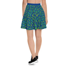 Load image into Gallery viewer, Forest Leaves (Blue) Skater Skirt