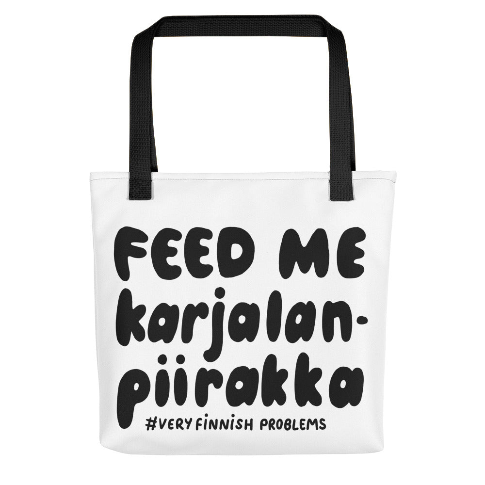 Feed Me Karjalanpiirakka Finnish Food Tote Bag - alternate view - Very Finnish Problems