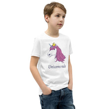 Load image into Gallery viewer, Unicorns Rule Youth T-Shirt