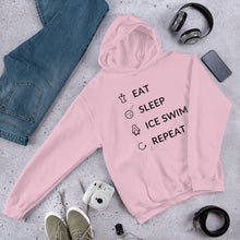 Load image into Gallery viewer, Eat Sleep Ice Swim Repeat Unisex Hoodie