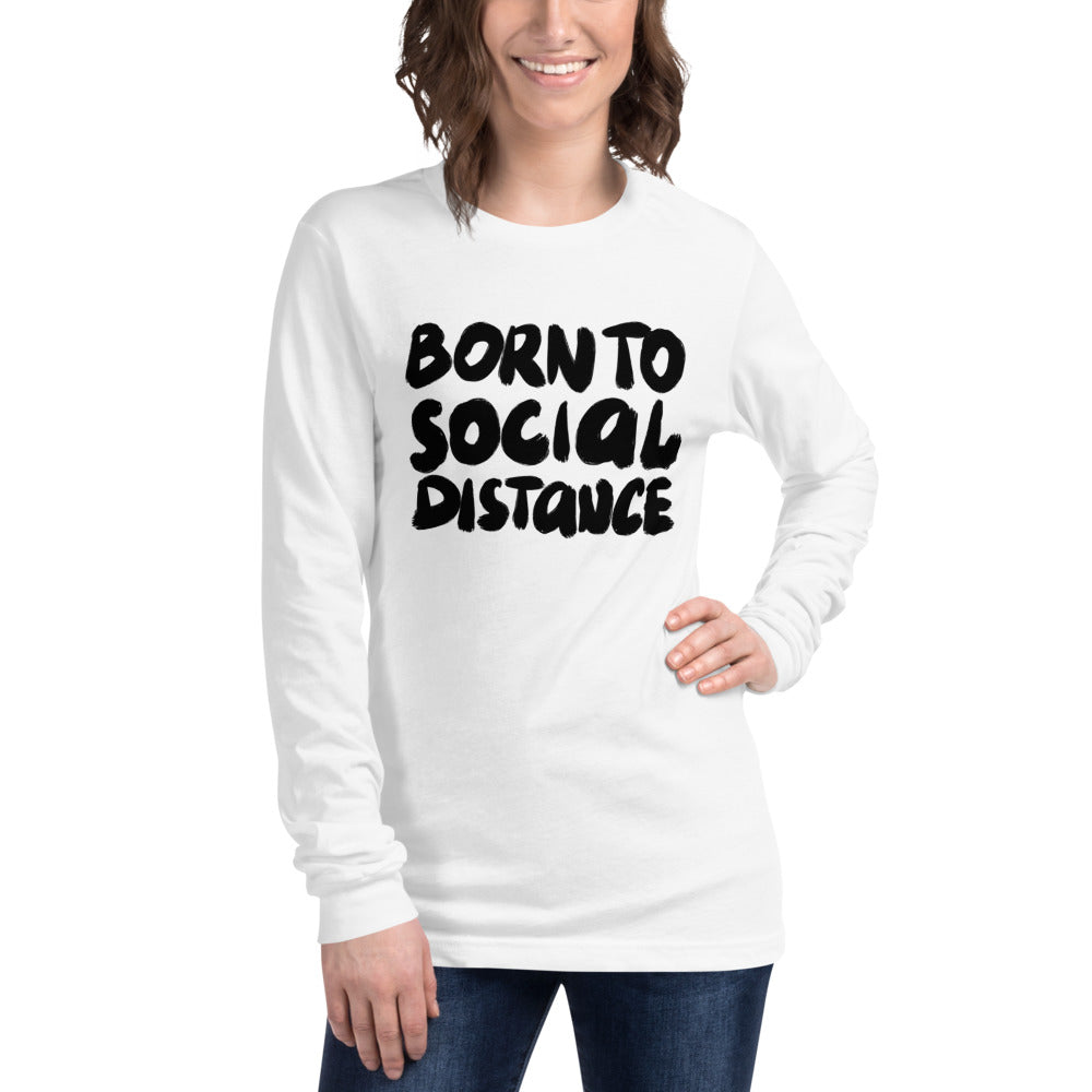 Born to social distance Finnish Long Sleeve Tee - Finnish long sleeve tee from Very Finnish Problems