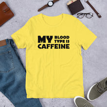 Load image into Gallery viewer, Caffeine Blood Type Unisex T-Shirt