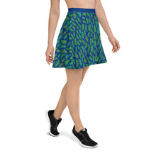 Load image into Gallery viewer, Forest Leaves (Blue) Skater Skirt