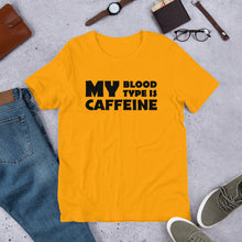 Load image into Gallery viewer, Caffeine Blood Type Unisex T-Shirt
