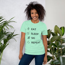 Load image into Gallery viewer, Eat Sleep Ski Repeat Unisex T-Shirt