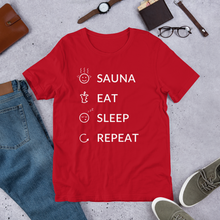 Load image into Gallery viewer, Sauna, Eat, Sleep, Repeat Unisex T-Shirt
