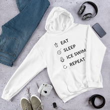 Load image into Gallery viewer, Eat Sleep Ice Swim Repeat Unisex Hoodie
