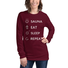 Load image into Gallery viewer, Sauna Eat Sleep Repeat Long Sleeve Tee