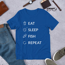 Load image into Gallery viewer, Eat Sleep Fish Repeat Unisex T-Shirt