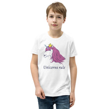Load image into Gallery viewer, Unicorns Rule Youth T-Shirt