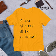 Load image into Gallery viewer, Eat Sleep Ski Repeat Unisex T-Shirt