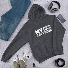 Load image into Gallery viewer, Caffeine Blood Type Unisex Hoodie