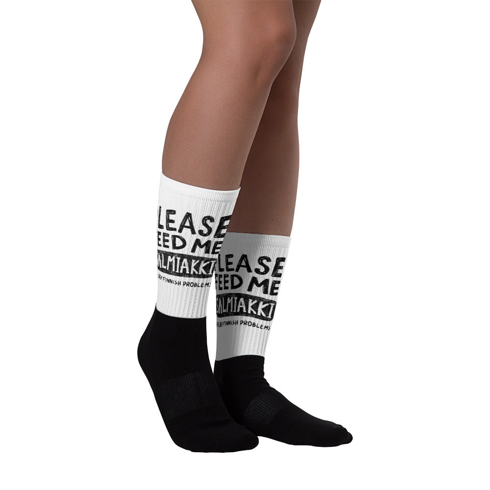 Please Feed Me Salmiakki Finnish Food Socks - alternate view - Very Finnish Problems