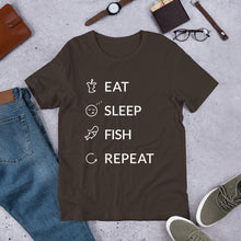 Load image into Gallery viewer, Eat Sleep Fish Repeat Unisex T-Shirt
