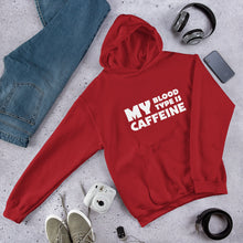 Load image into Gallery viewer, Caffeine Blood Type Unisex Hoodie