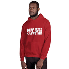 Load image into Gallery viewer, Caffeine Blood Type Unisex Hoodie