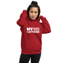 Load image into Gallery viewer, Caffeine Blood Type Unisex Hoodie