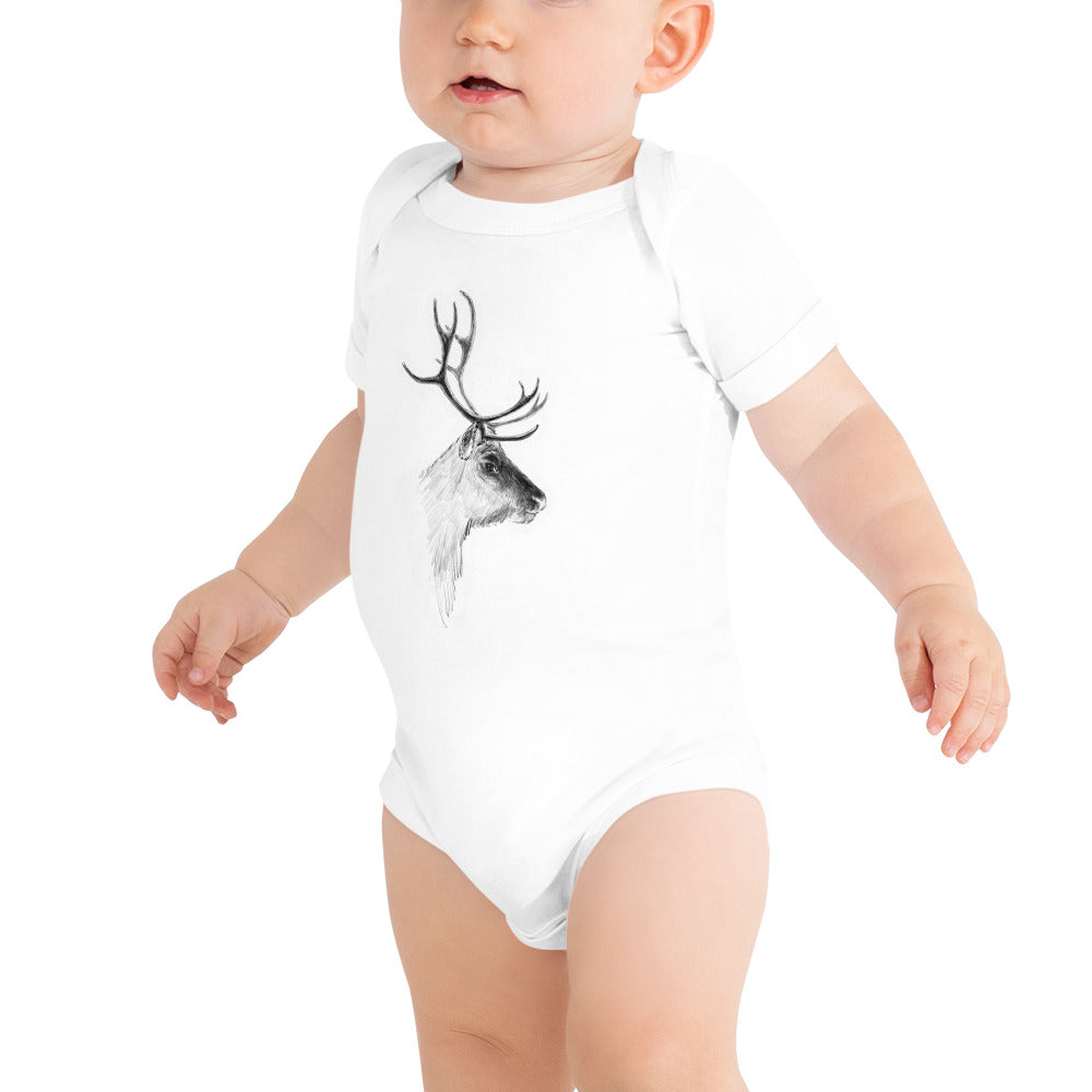Reindeer Finnish Nature Baby Bodysuit - Finnish baby bodysuit from Very Finnish Problems
