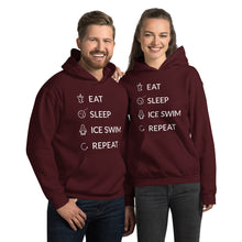 Load image into Gallery viewer, Eat Sleep Ice Swim Repeat Unisex Hoodie