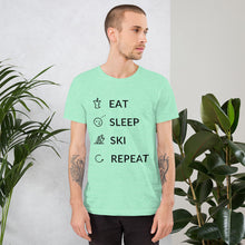 Load image into Gallery viewer, Eat Sleep Ski Repeat Unisex T-Shirt