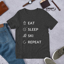 Load image into Gallery viewer, Eat Sleep Ski Repeat Unisex T-Shirt