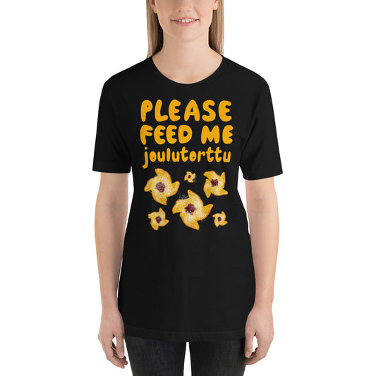 Feed me Joulutorttu Finnish Holiday T-Shirt - alternate view - Very Finnish Problems