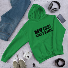 Load image into Gallery viewer, Caffeine Blood Type Unisex Hoodie