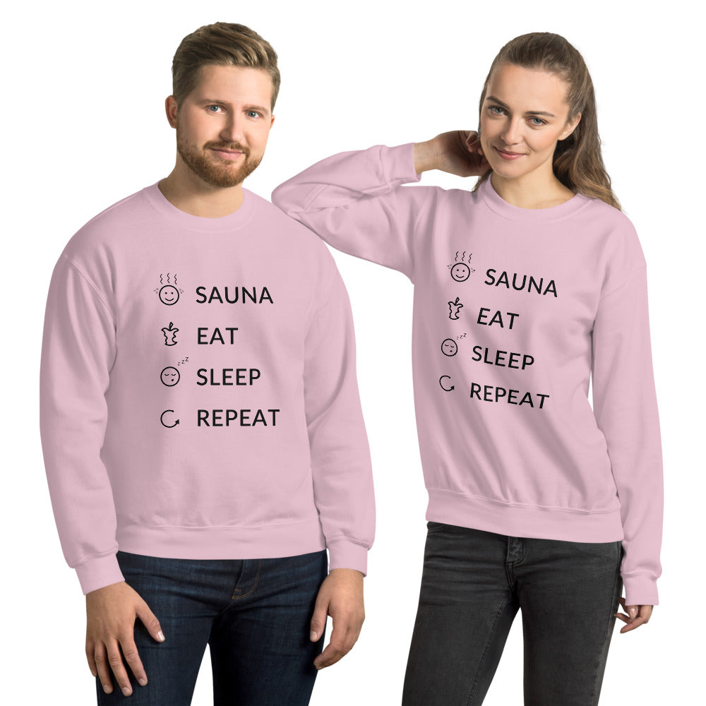 Sauna Eat Sleep Repeat Finnish Sweatshirt - Finnish sweatshirt from Very Finnish Problems