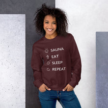 Load image into Gallery viewer, Sauna Eat Sleep Repeat Unisex Sweatshirt
