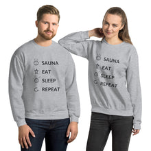 Load image into Gallery viewer, Sauna Eat Sleep Repeat Unisex Sweatshirt