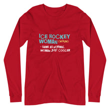 Load image into Gallery viewer, Ice hockey woman Long Sleeve Tee
