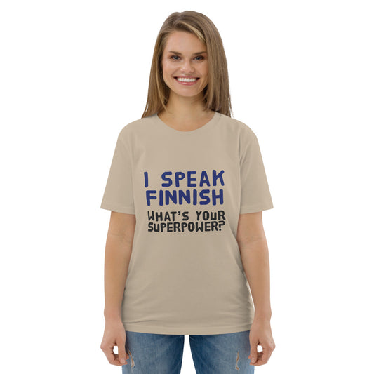 What's your superpower? Finnish Organic T-Shirt - alternate view - Very Finnish Problems