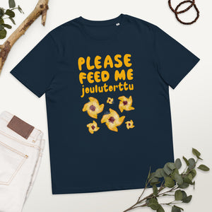 Feed me joulutorttu Unisex organic cotton t-shirt