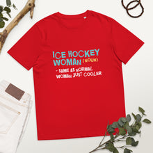 Load image into Gallery viewer, Ice Hockey Woman organic cotton t-shirt