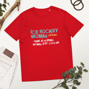 Ice Hockey Woman organic cotton t-shirt