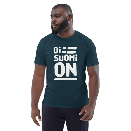 Oi suomi on Finnish Organic Sports T-Shirt - alternate view - Very Finnish Problems