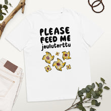 Load image into Gallery viewer, Feed me joulutorttu Unisex organic cotton t-shirt
