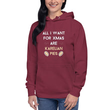 Load image into Gallery viewer, All I want for Xmas are Karelian pies Unisex Hoodie
