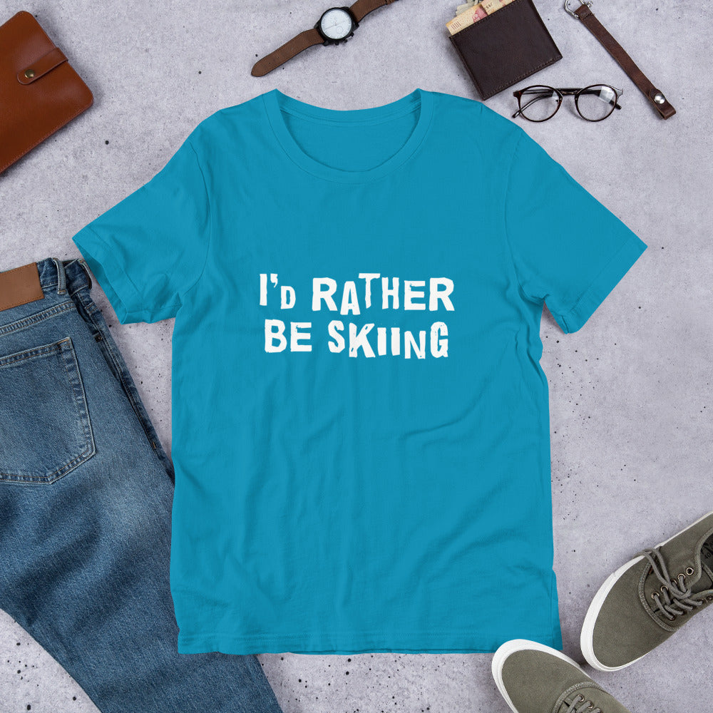 I's rather be skiing Unisex T-Shirt - Finnish t-shirt from Very Finnish Problems