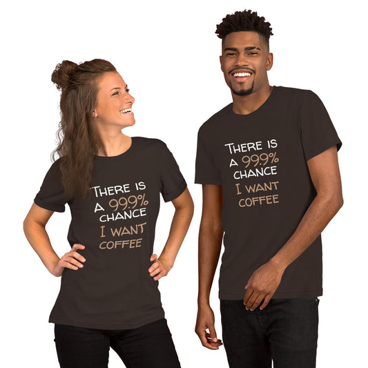 99.9% chance of coffee Finnish Lifestyle T-Shirt - alternate view - Very Finnish Problems